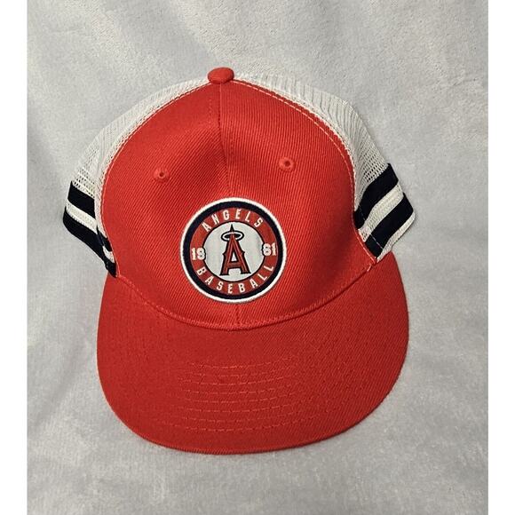 Angels Baseball 1961 Red White Blue Strip Mesh Promotional Hat Snapback One Size - Picture 1 of 4